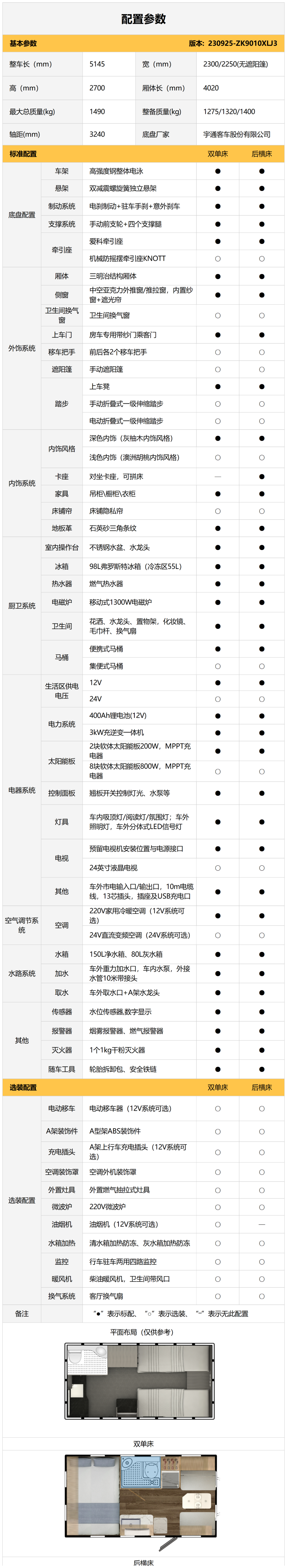 随心出发，自由而行，T310升级版拖挂后横床/双单床布局