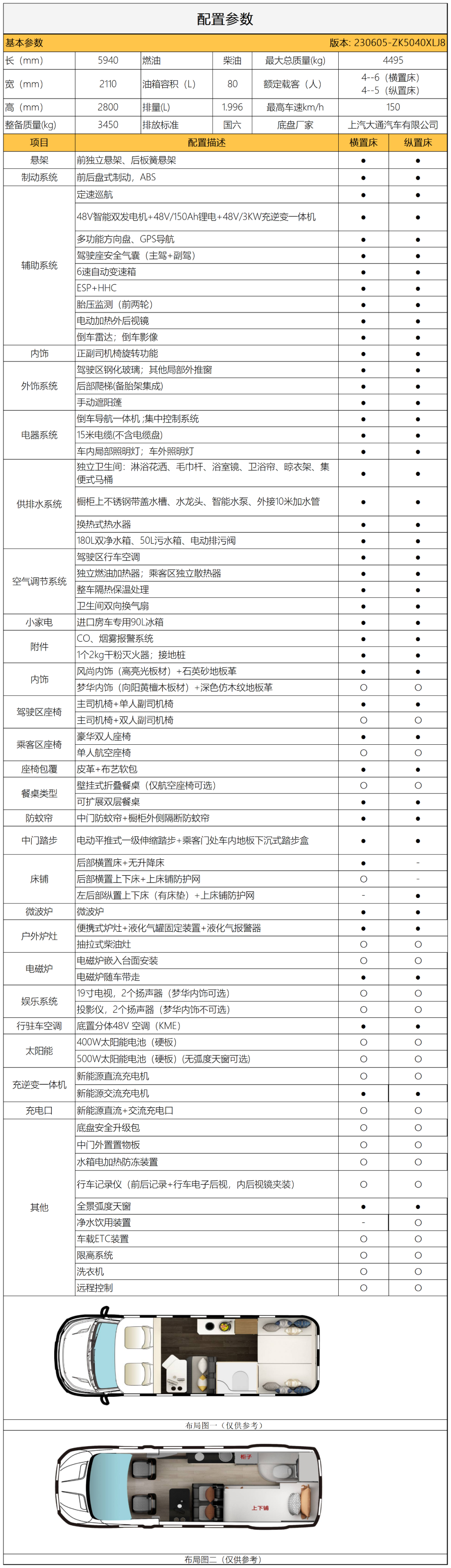 淡雅之姿，一见青心——宇通B311豪享版房车纵置床布局（48V）